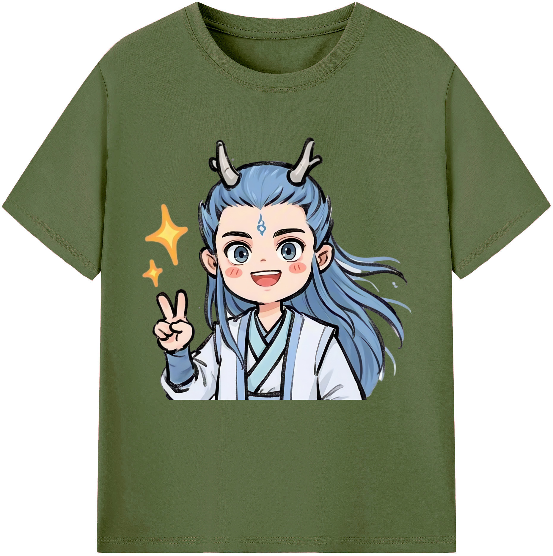 （画像用） Ne Zha 2 ナタ 魔童の大暴れ 綿100％半袖Tシャツ（フロントプリント）